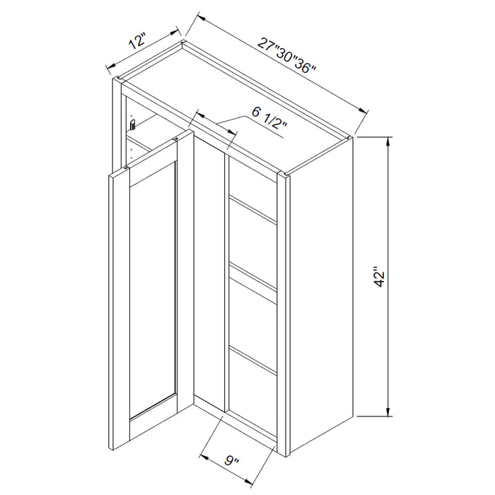 TA Cabinetry - 42-Inch High Blind Corner Wall Cabinet