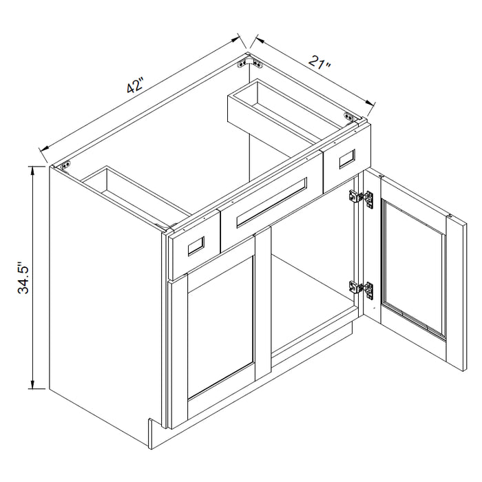 TA Cabinetry - 42-Inch Wide Vanity Sink Base Combo