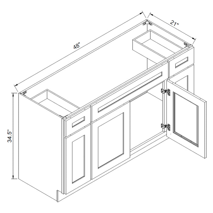 TA Cabinetry - 48-Inch Wide Vanity Sink Base Combo