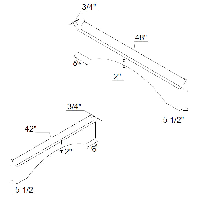 TA Cabinetry - Arched Valance