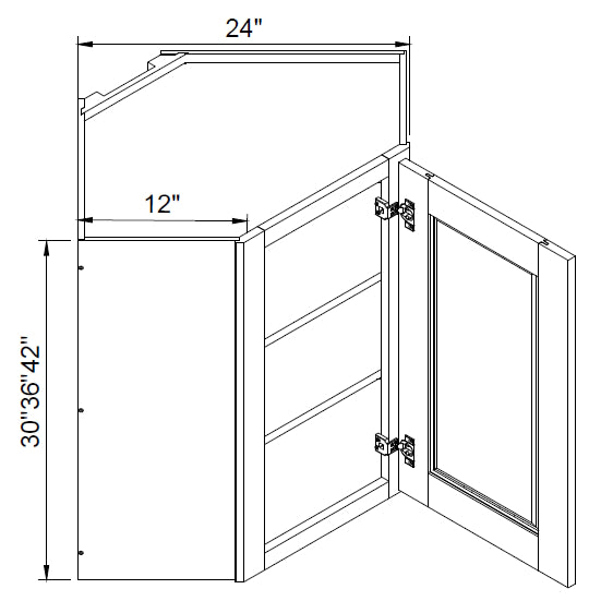 TA Cabinetry - Diagonal Corner Wall Cabinet