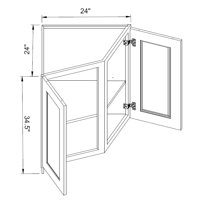 TA Cabinetry - Double Door Angle Base Cabinet