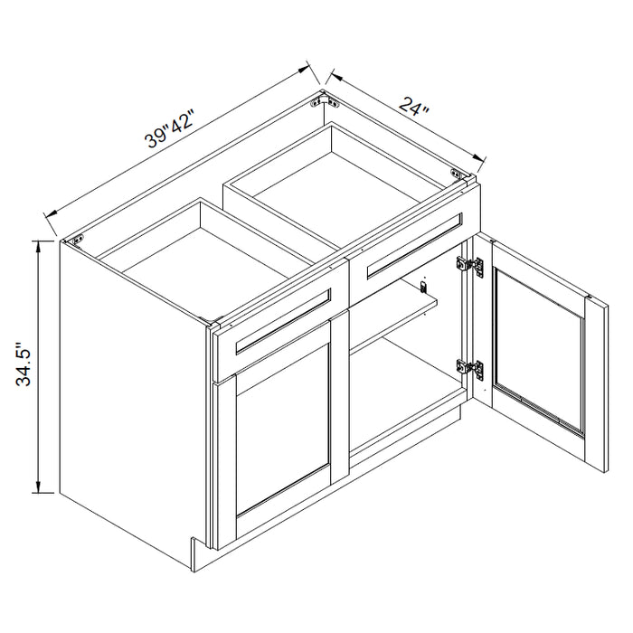 TA Cabinetry - Double Doors/Double Drawers Base Cabinet