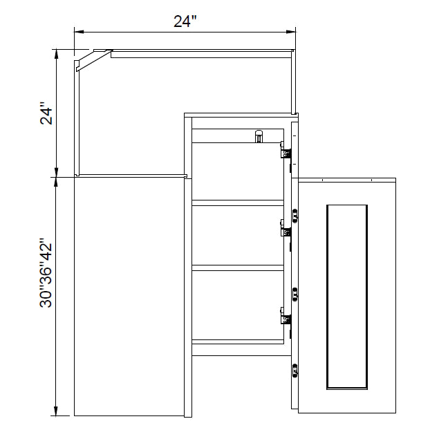 TA Cabinetry - Pie Cut Wall Cabinet