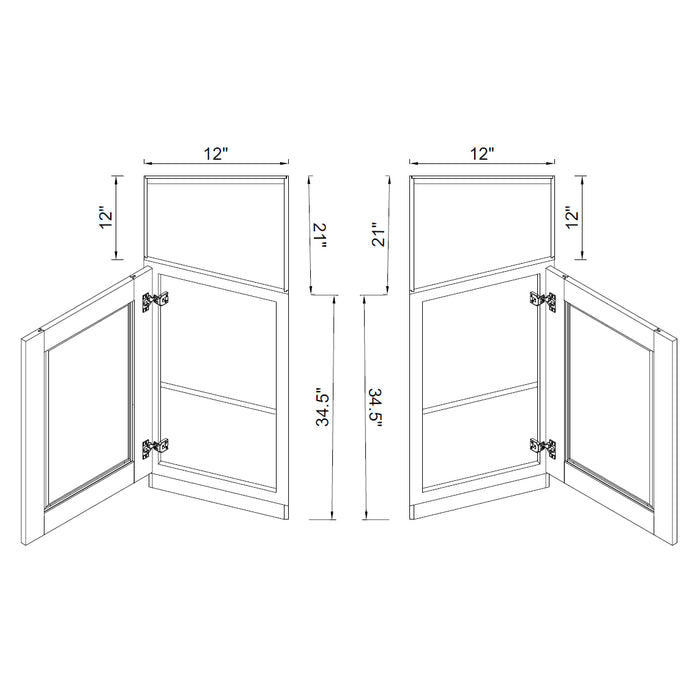 TA Cabinetry - Single Door Angle Base Cabinet