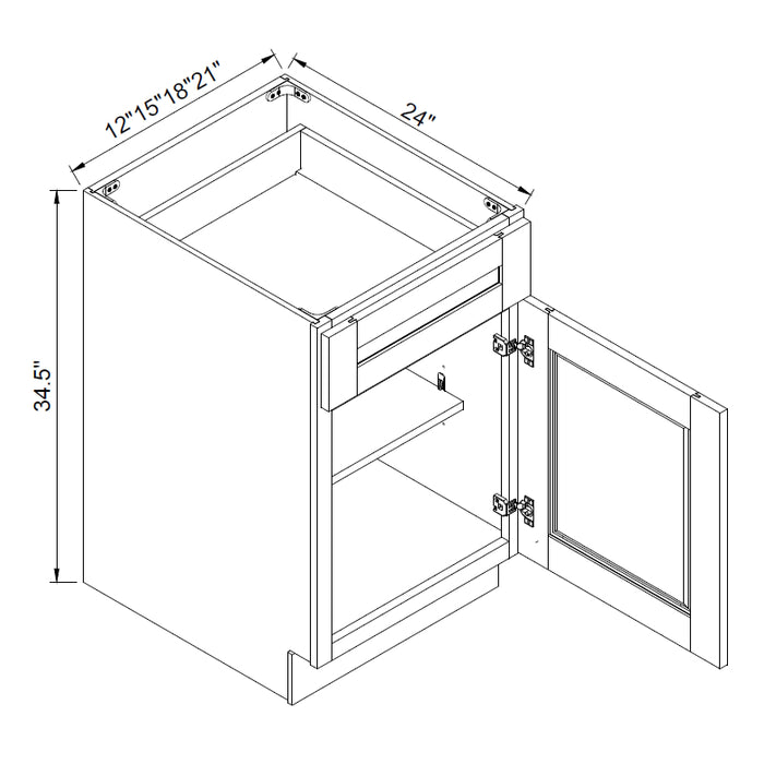 TA Cabinetry - Single Door/Single Drawer Base Cabinet
