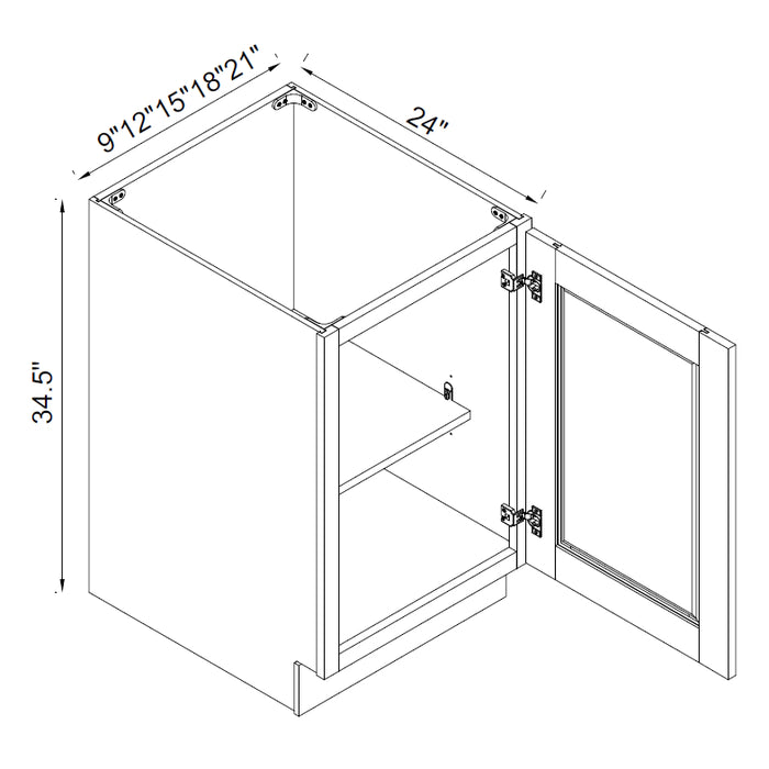 TA Cabinetry - Single Full Height Door Base Cabinet