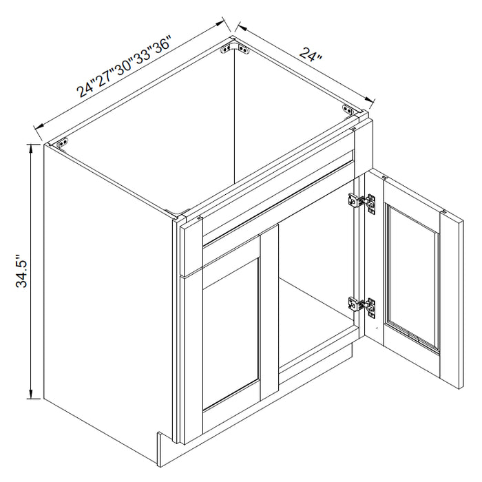 TA Cabinetry - Sink Base Cabinet With One False Drawer