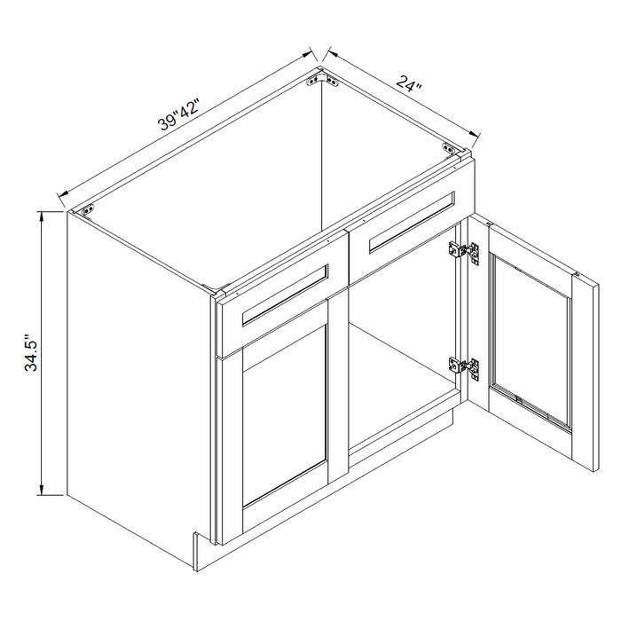 TA Cabinetry - Sink Base Cabinet With Two False Drawers
