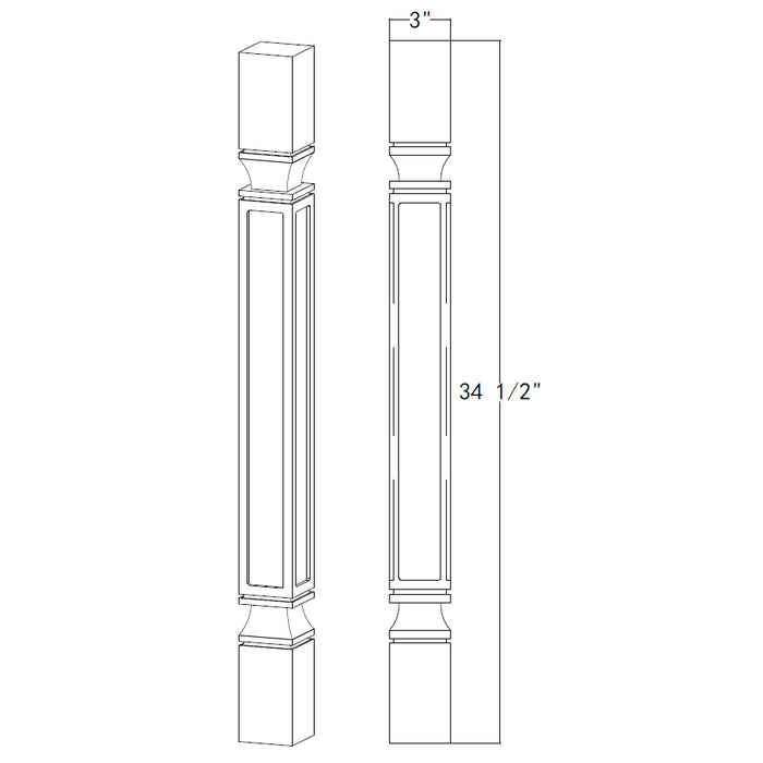 TA Cabinetry - Square Decorative Leg