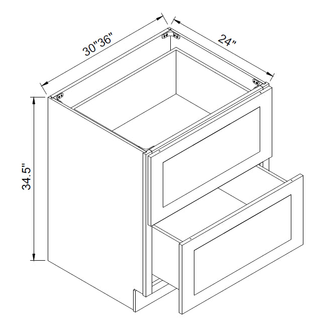 TA Cabinetry - Two-Drawer Base Cabinet
