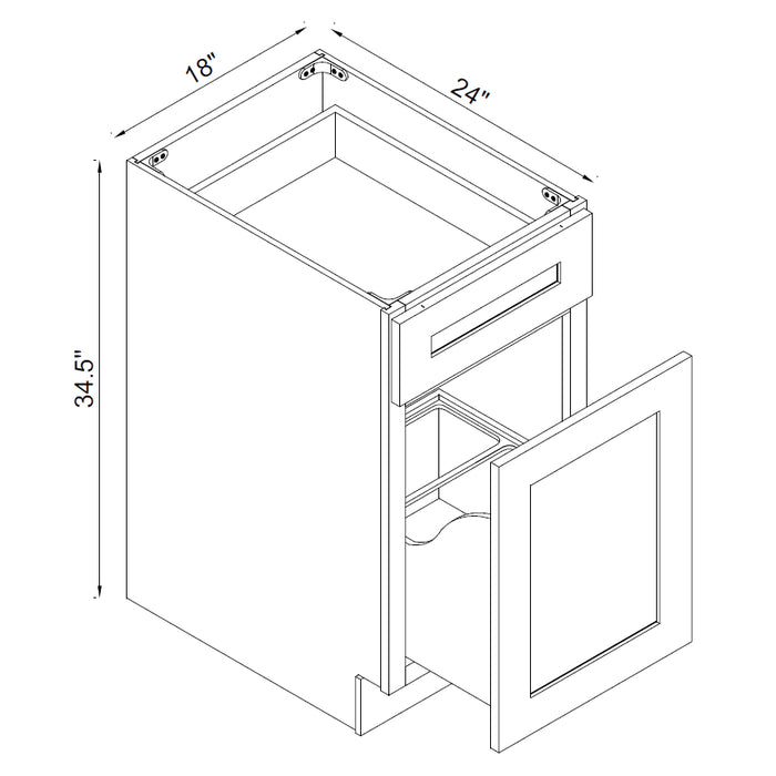 TA Cabinetry - Wastebasket Base Cabinet