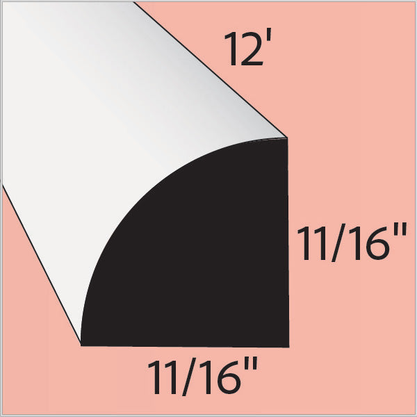 Quarter Round - 12' Primed Pine 11/16 X 11/16 X 12FT