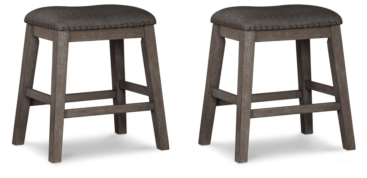 Caitbrook - Gray - Upholstered Stool