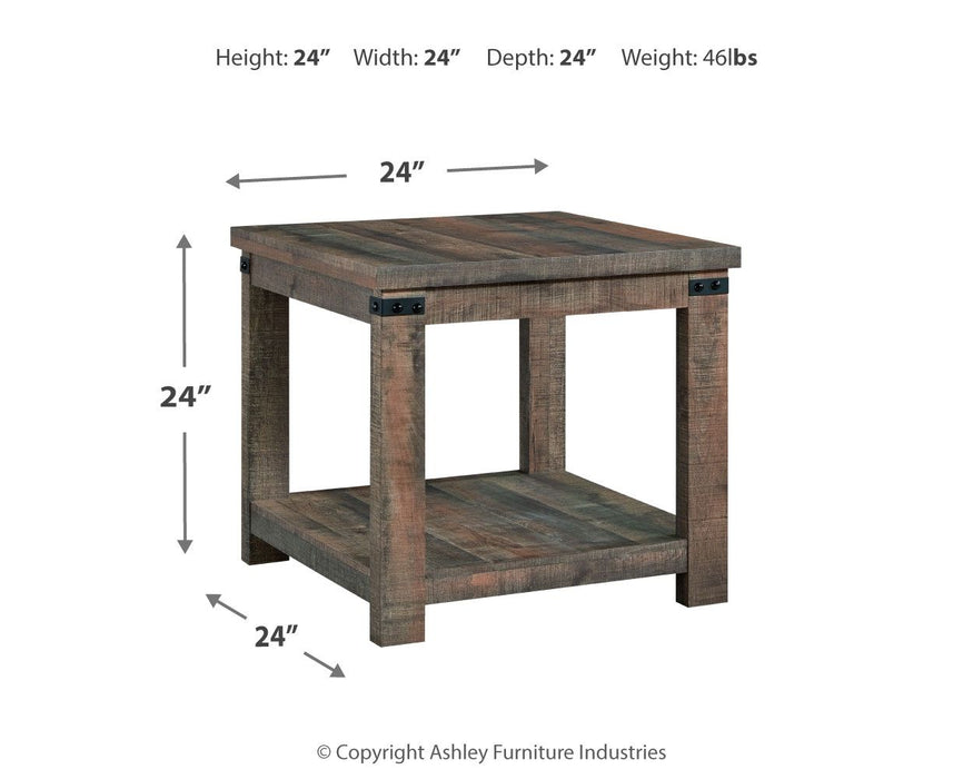 Hollum - Rustic Brown - Square End Table