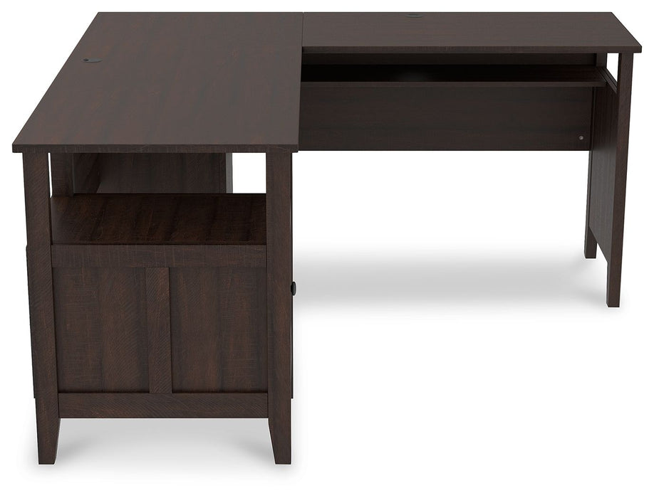 Camiburg - Warm Brown - 2-Piece Home Office Desk