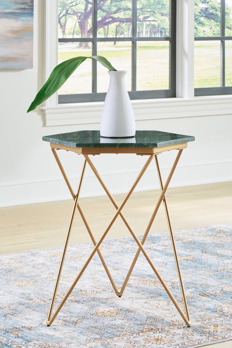 Engelton - Accent Table - Green / Gold