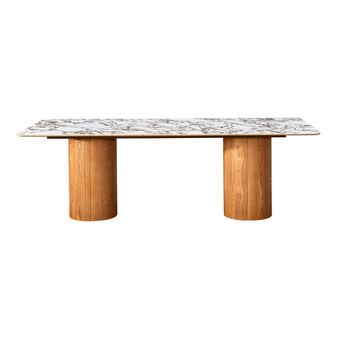 Tamara - Marble Ceramic Rectangular Dining Table - Light Brown