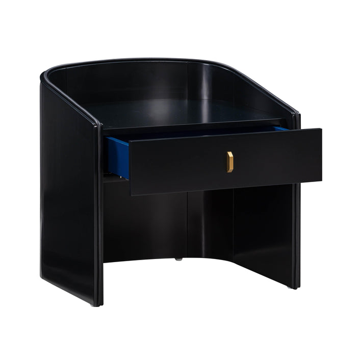 Collins - Lacquer Nightstand - Black