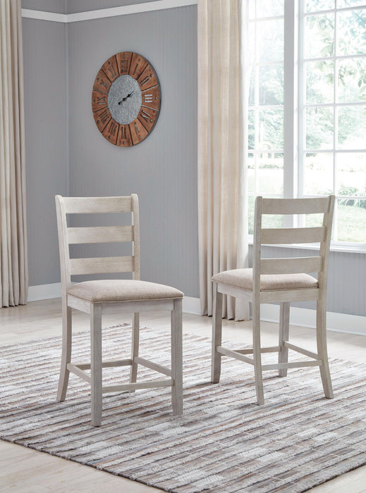 Skempton - White/Light Brown - Upholstered Barstool (2 count)