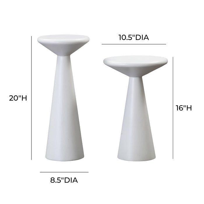 Gianna - Concrete Accent Tables (Set of 2) - White