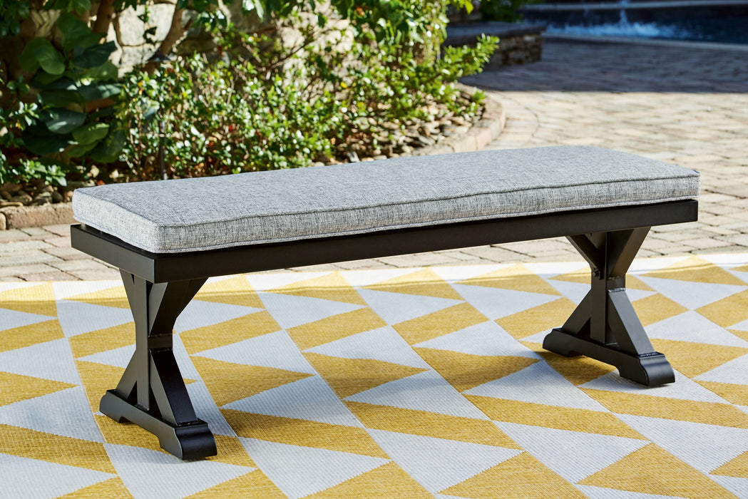 Beachcroft - Bench With Cushion - Black / Light Gray