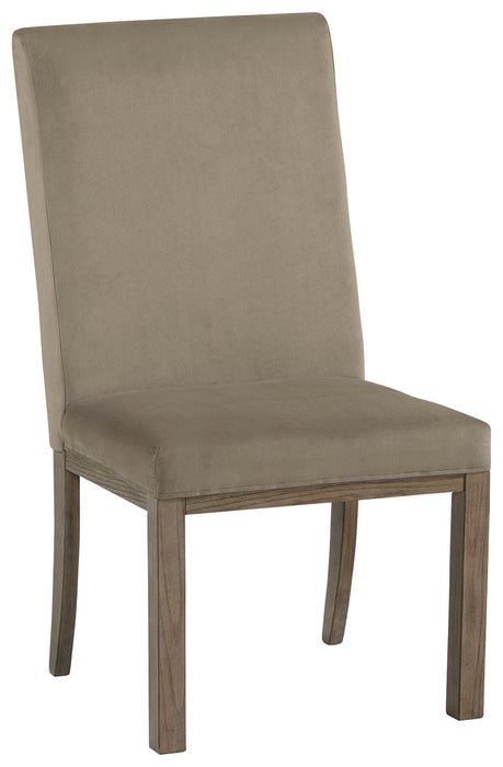 Chrestner - Dining UPH Side Chair (Set of 2) - Gray / Brown