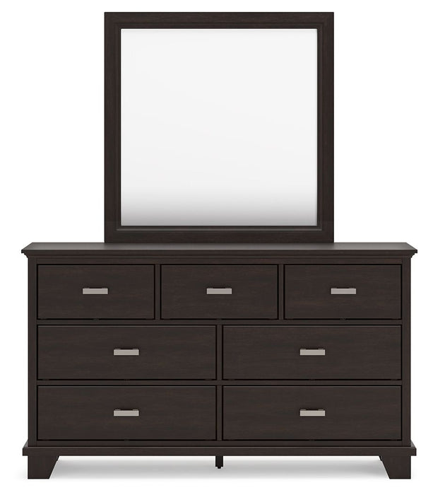 Covetown - Dresser And Mirror - Dark Brown Covetown - Dresser And Mirror - Dark Brown