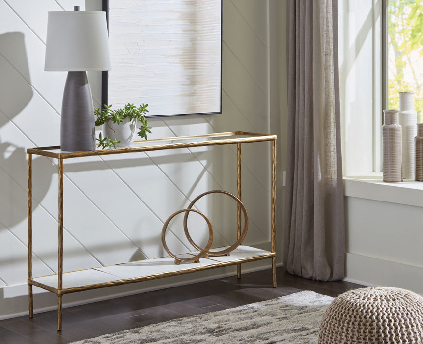 Ryandale - Console Sofa Table - Antique Brass Finish
