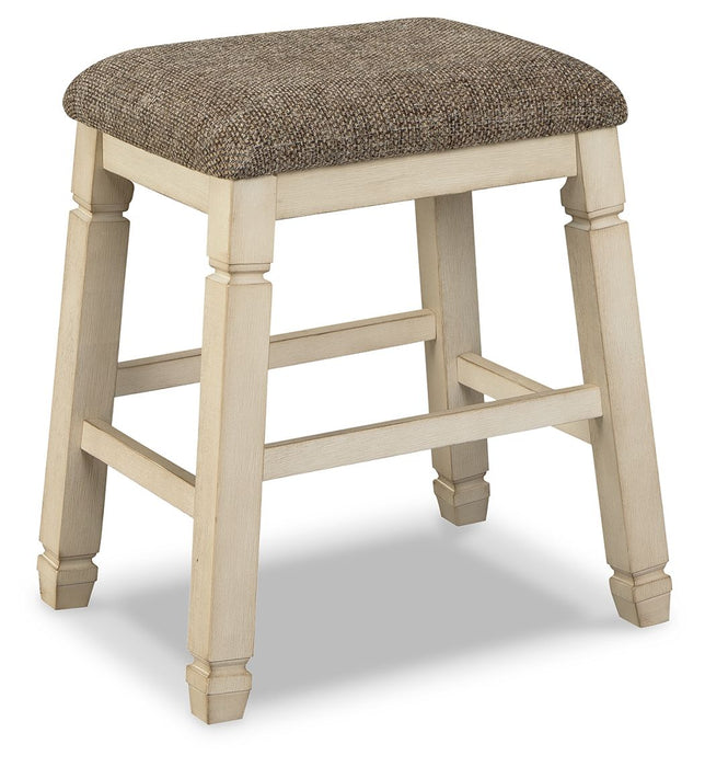 Bolanburg - White / Brown / Beige - Upholstered Stool