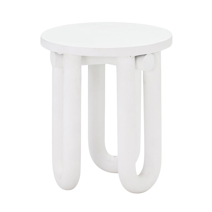 Tildy - Concrete Side Table - White