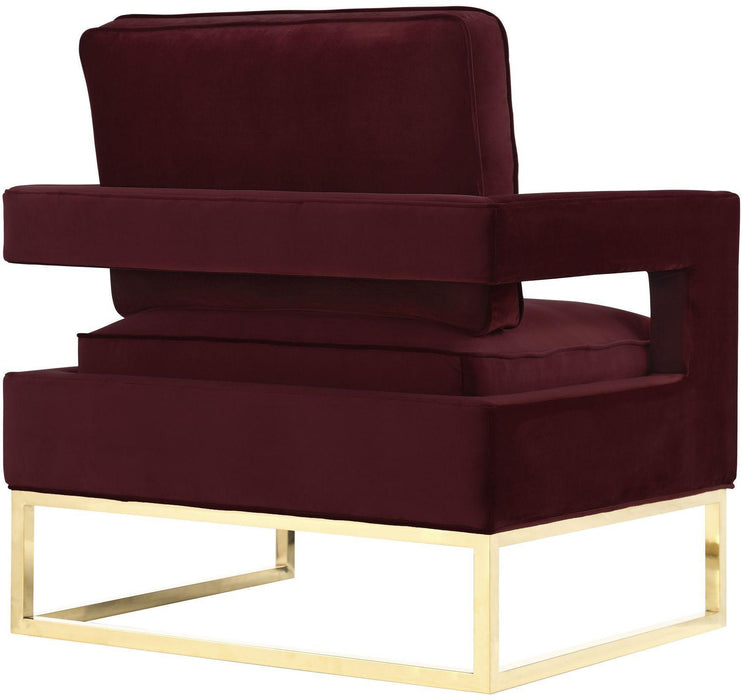 Avery - Velvet Chair With Polished Gold Base