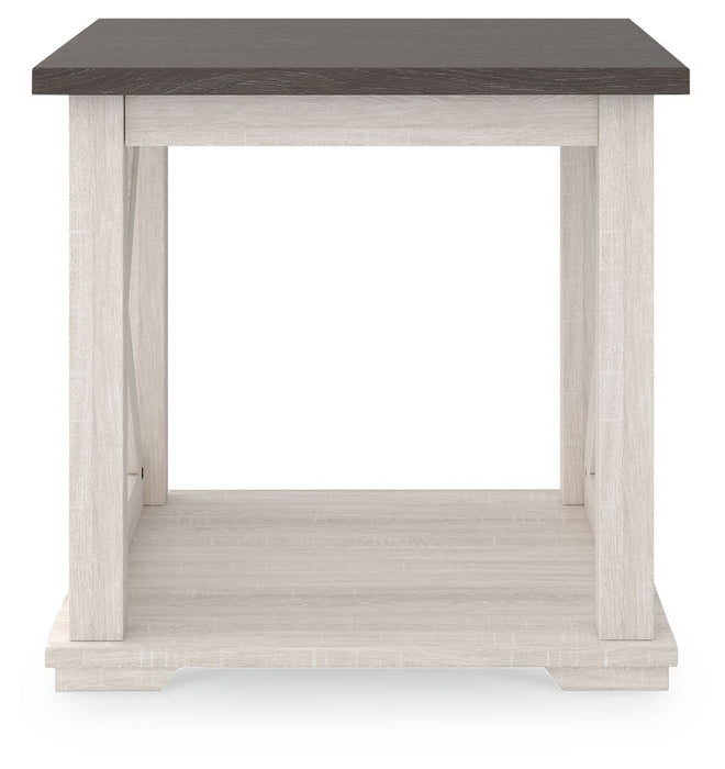 Dorrinson - White / Black / Gray - Square End Table