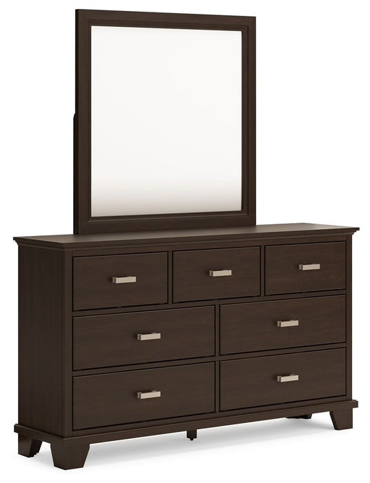 Covetown - Dresser And Mirror - Dark Brown - Cleveland Home Outlet Covetown - Dresser And Mirror - Dark Brown - Cleveland Home Outlet