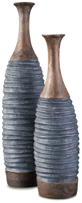 BLAYZE - Antique Gray/Brown - Vase Set