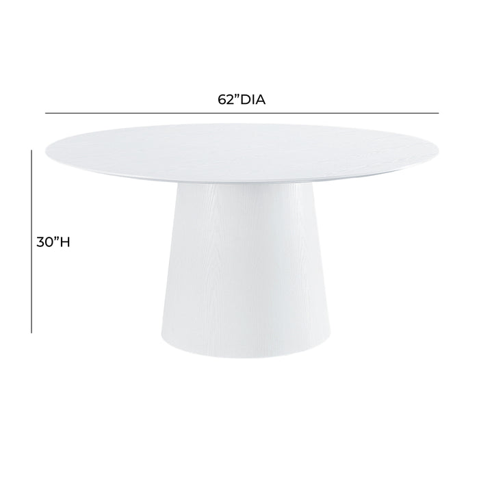 Pauline - 62" Round Dining Table - White Ash