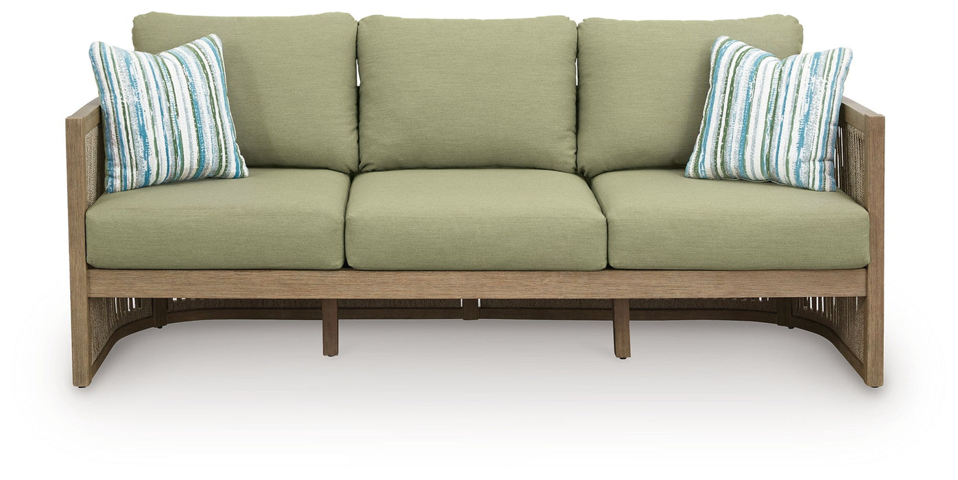 Serena Shores - Sofa With Cushion - Beige / Green