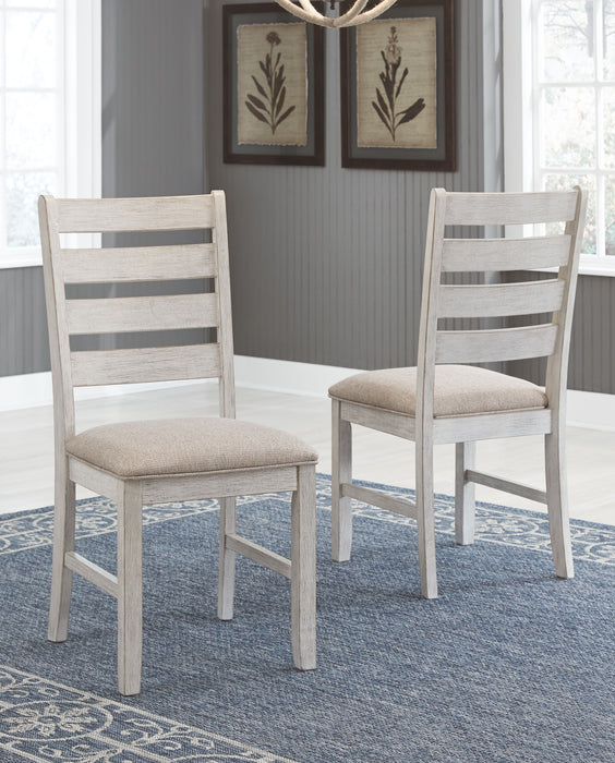 Skempton - White/Light Brown - Dining UPH Side Chair