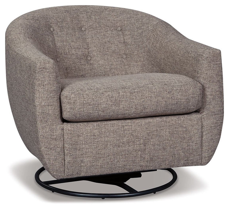 Upshur - Swivel Glider Accent Chair - Taupe