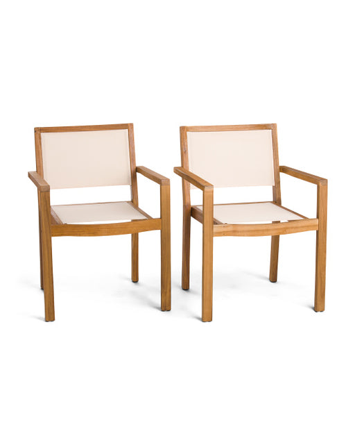 Set Of 2 Outdoor Acacia Wood Stacking Dining Chairs Cleveland Home Outlet (OH) - Furniture Store in Middleburg Heights Serving Cleveland, Strongsville, and Online