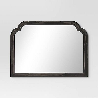 36" x 26" French Country Mantel Mirror Black