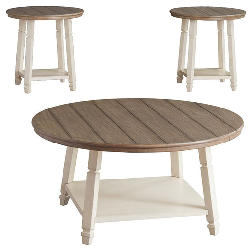 Bolanbrook - White / Brown / Beige - Occasional Table Set (Set of 3) Cleveland Home Outlet (OH) - Furniture Store in Middleburg Heights Serving Cleveland, Strongsville, and Online