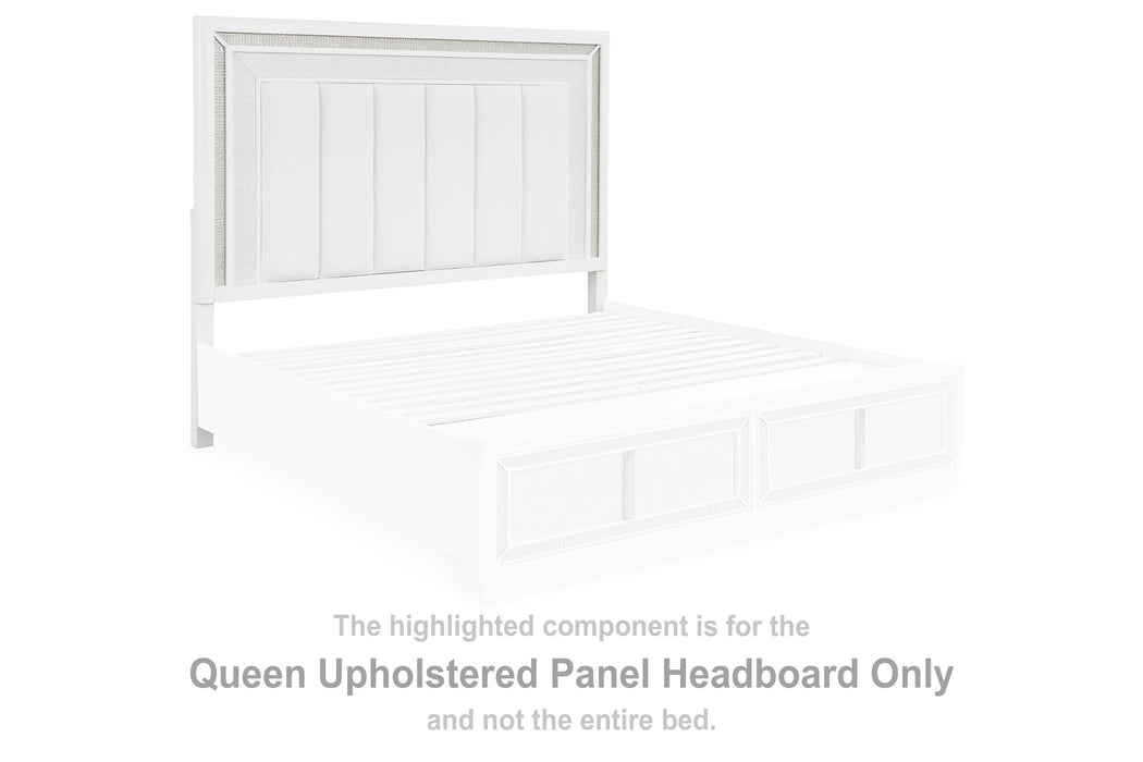 Chalanna - White - Queen Upholstered Panel Headboard