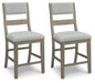 Moreshire - Bisque - Upholstered Barstool (Set of 2) Cleveland Home Outlet (OH) - Furniture Store in Middleburg Heights Serving Cleveland, Strongsville, and Online