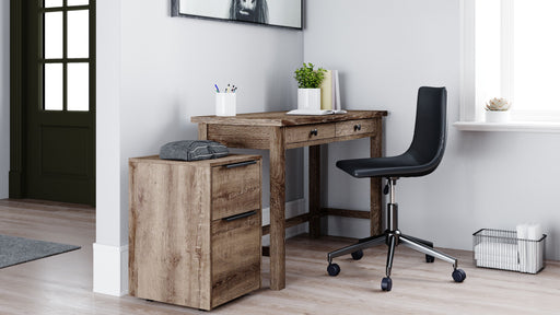 Arlenbry - Gray - 2 Pc. - Home Office Desk, Swivel Desk Chair Cleveland Home Outlet (OH) - Furniture Store in Middleburg Heights Serving Cleveland, Strongsville, and Online