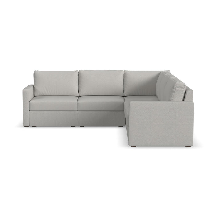 Flex - 5-Seat Sectional with Standard Arm - Pearl Silver
