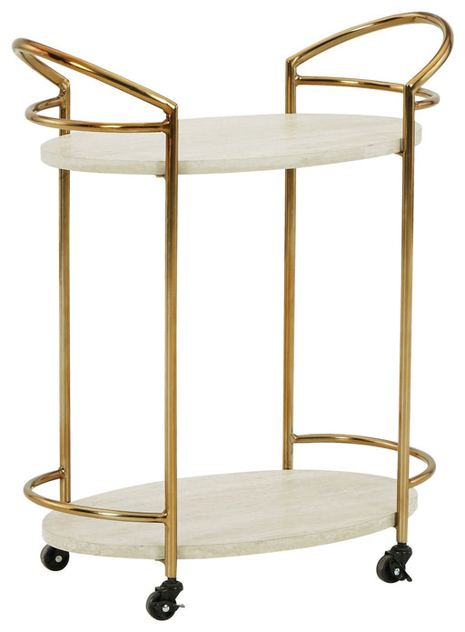 Tarica - Cream / Gold Finish - Bar Cart Cleveland Home Outlet (OH) - Furniture Store in Middleburg Heights Serving Cleveland, Strongsville, and Online