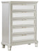 Lindenfield - Silver - Five Drawer Chest Cleveland Home Outlet (OH) - Furniture Store in Middleburg Heights Serving Cleveland, Strongsville, and Online