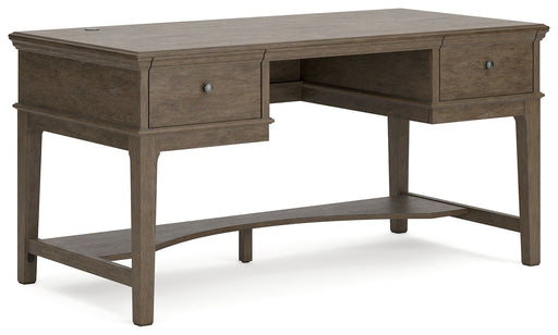 Janismore - Weathered Gray - Home Office Storage Leg Desk Cleveland Home Outlet (OH) - Furniture Store in Middleburg Heights Serving Cleveland, Strongsville, and Online