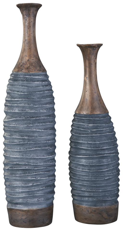 BLAYZE - Antique Gray/Brown - Vase Set Cleveland Home Outlet (OH) - Furniture Store in Middleburg Heights Serving Cleveland, Strongsville, and Online